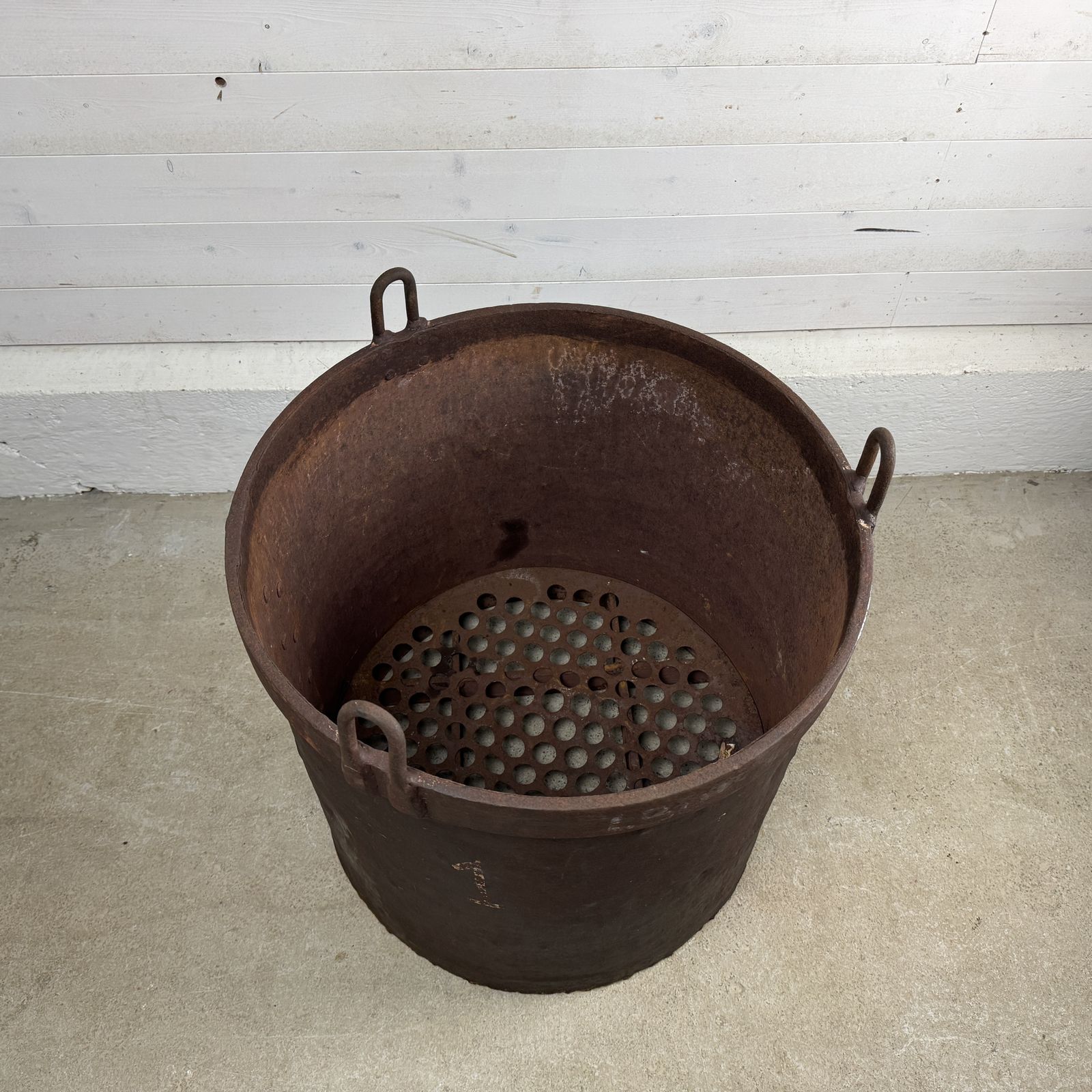 Vintage Reclaimed Steel Factory Pot Planter photo 325.0