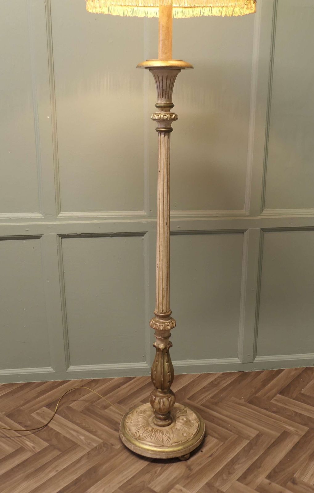 Louis Philippe Style Painted And Gilt Floor Lamp, Standard Lamp photo for sale