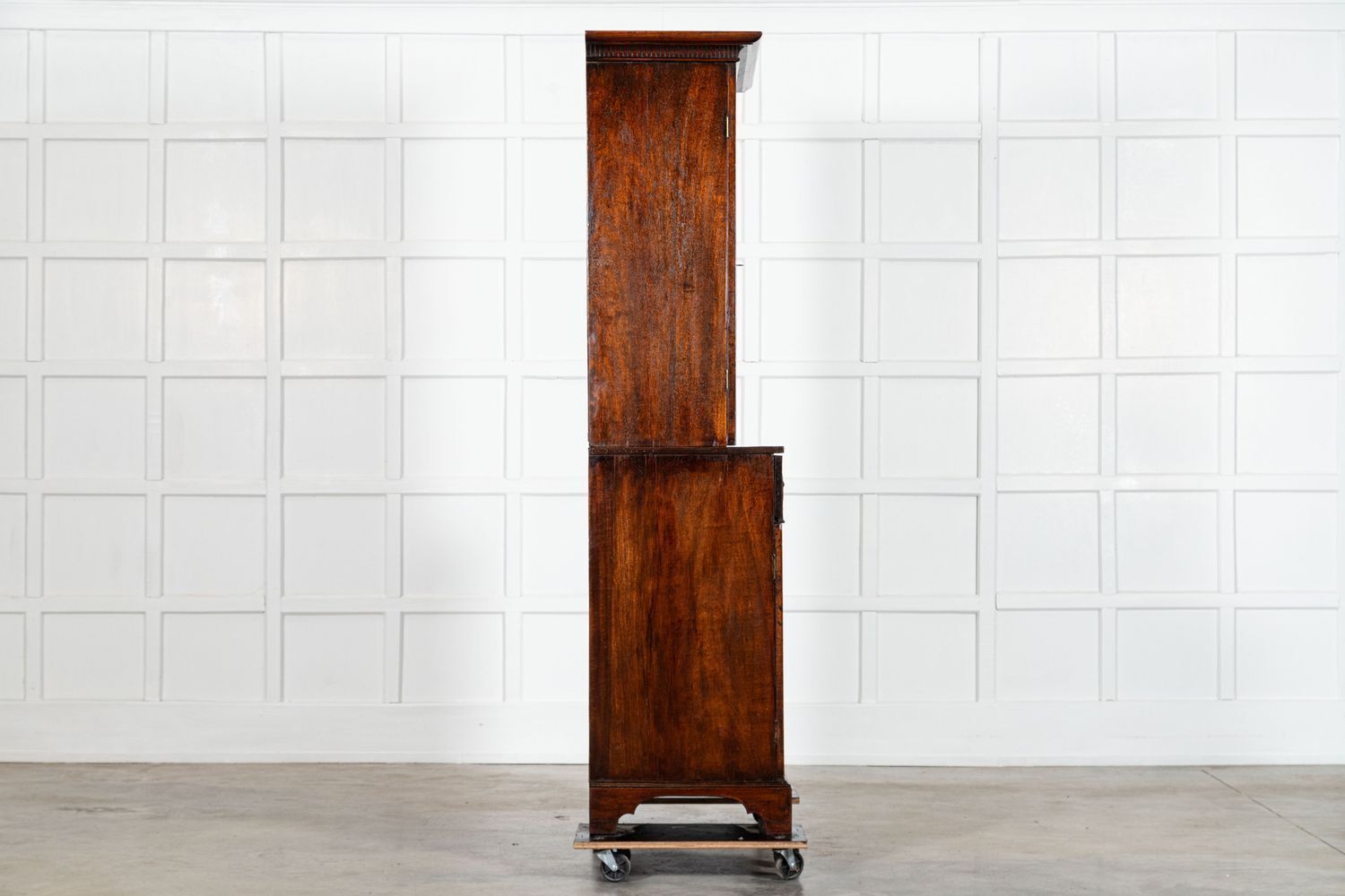 George III English Mahogany Glazed Bookcase Secretaire photo vintage