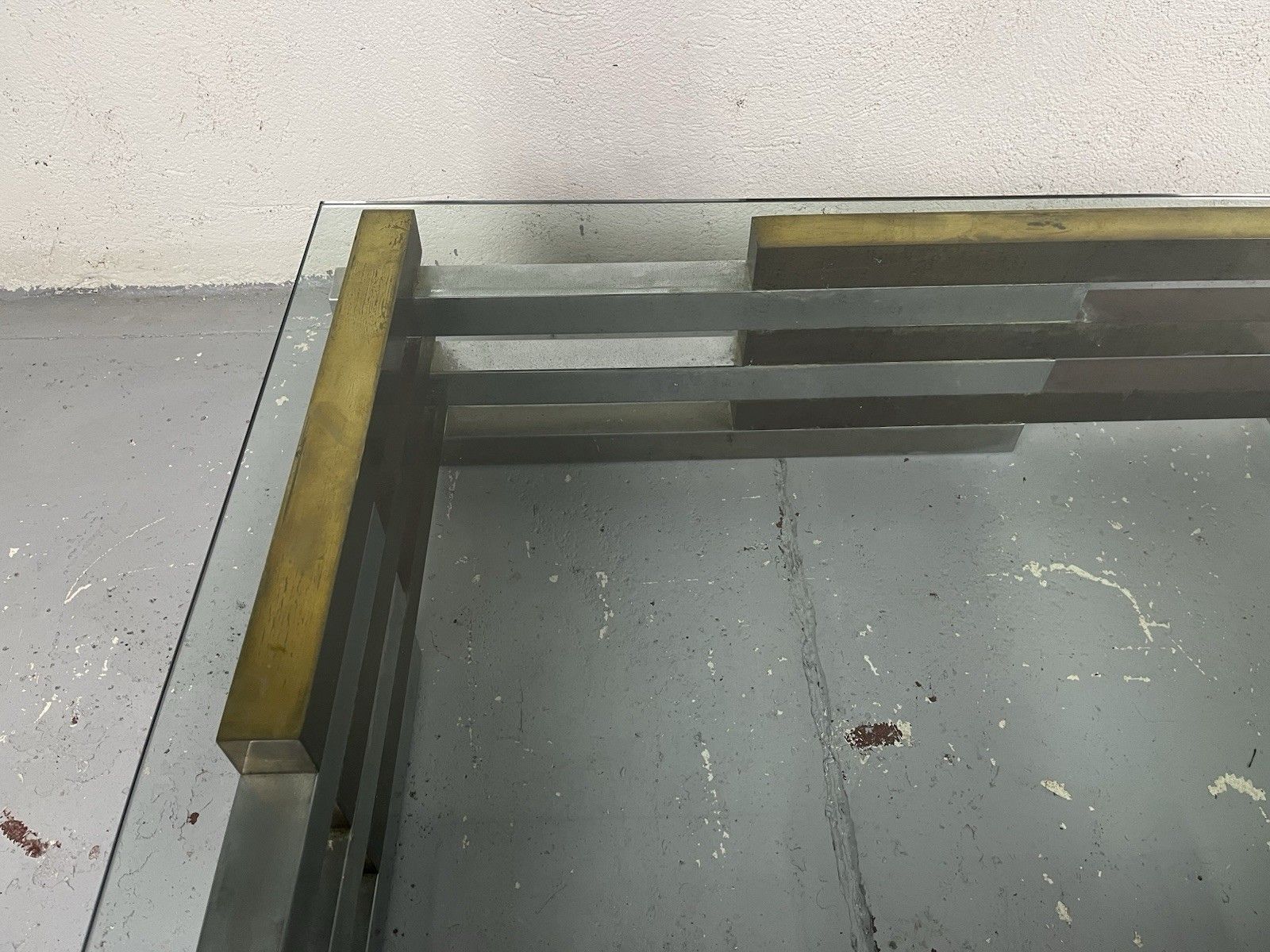 photo for sale Romeo Rega 70’s Vintage Design Brass Steel Coffee Table