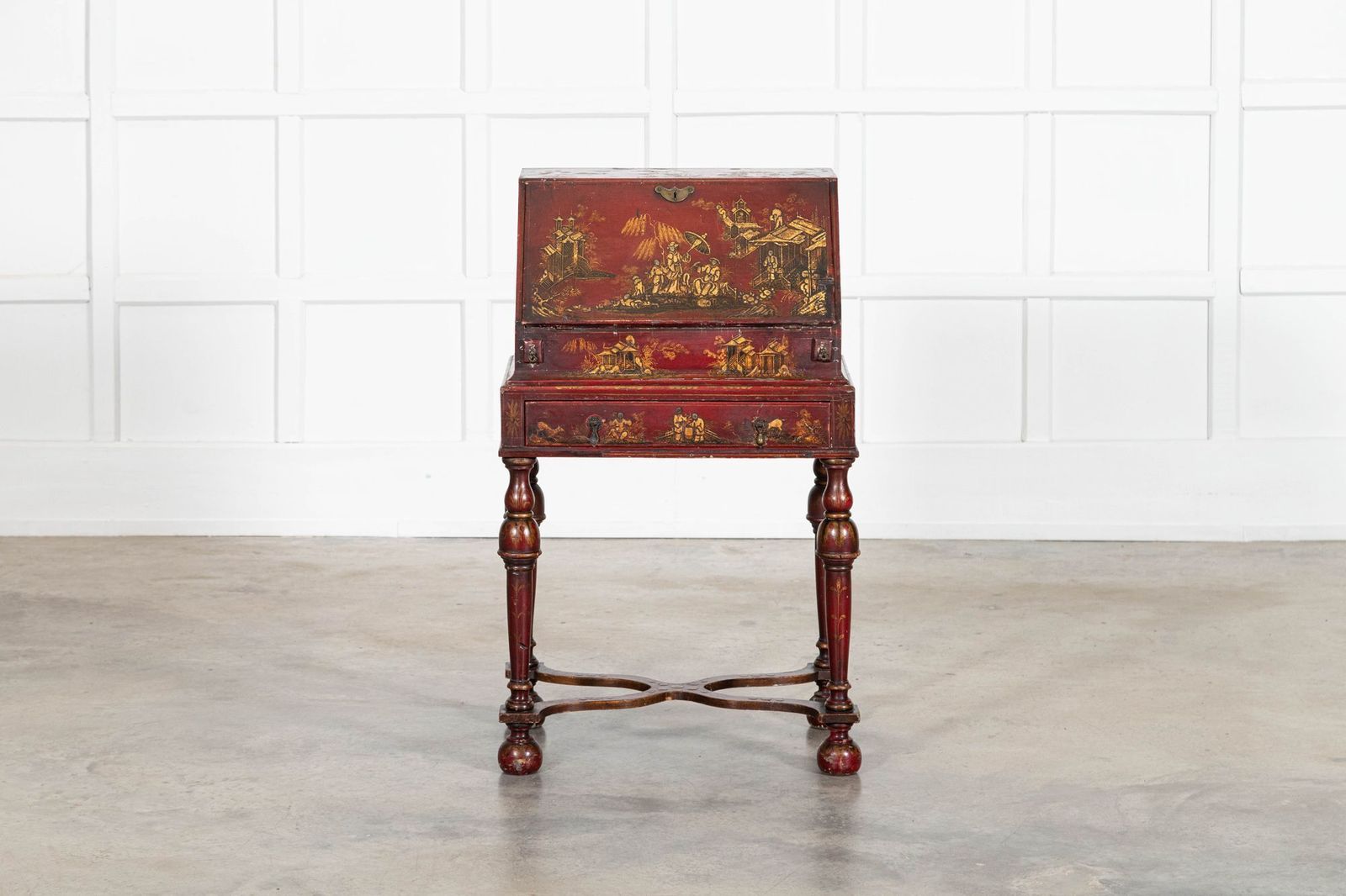 English Decorative Chinoiserie Bureau Writing Desk photo furniture