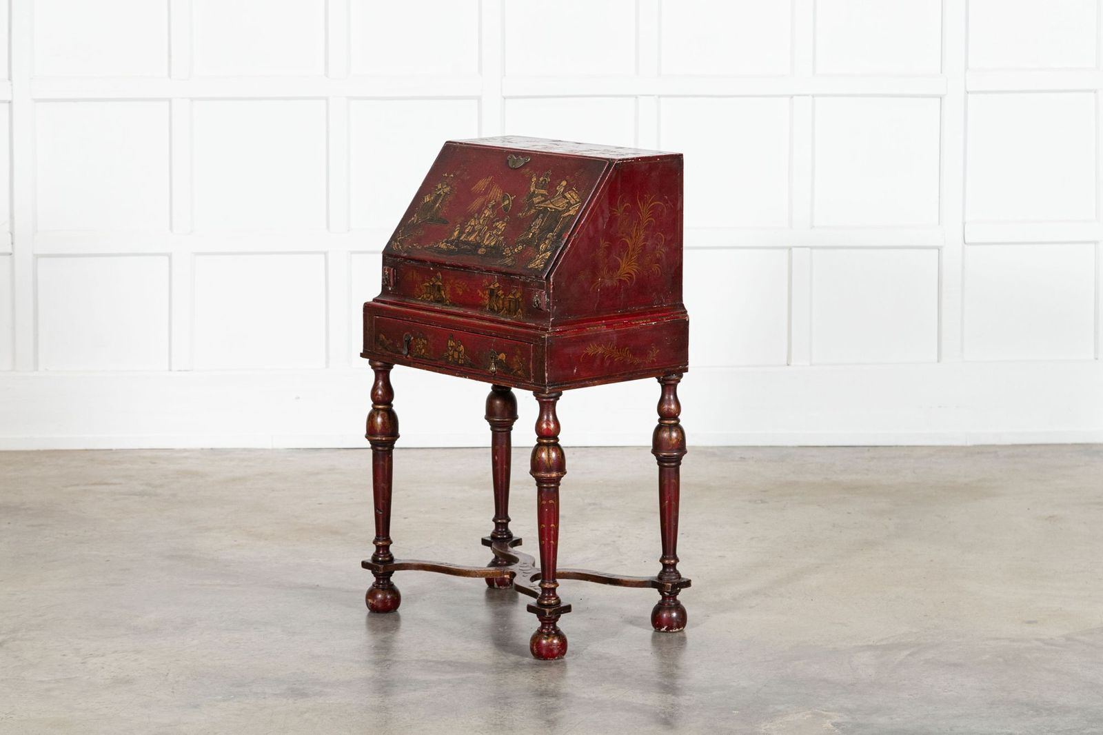 English Decorative Chinoiserie Bureau Writing Desk photo Furniture