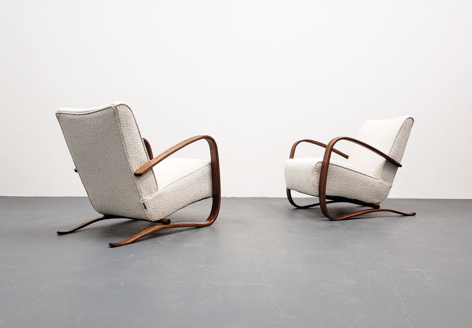 One Left   Jindrich Halabala H 269 Armchair In Premium Boucle, Thonet, 1930