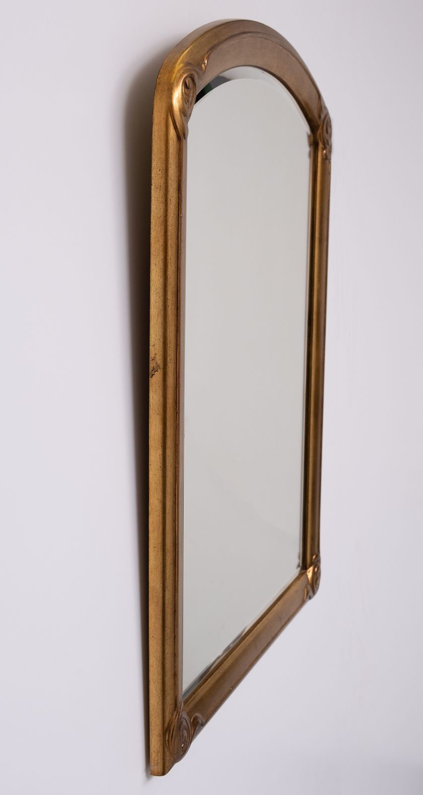 Deknudt Art Deco Style Gold Wall Mirror Belgium 1970s photo for sale