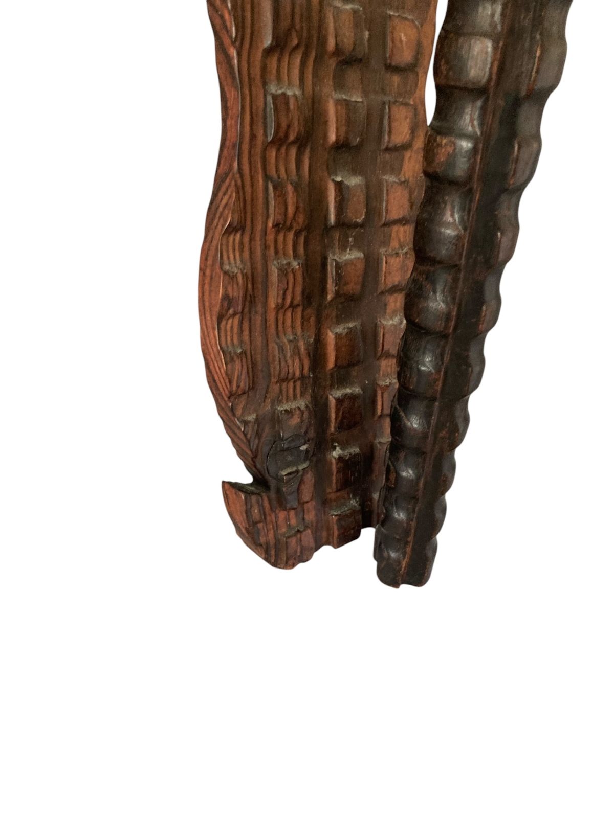 Neo Gothic Medieval Style Carved Wood Wall Candle Holder Or Torchere photo vinterior