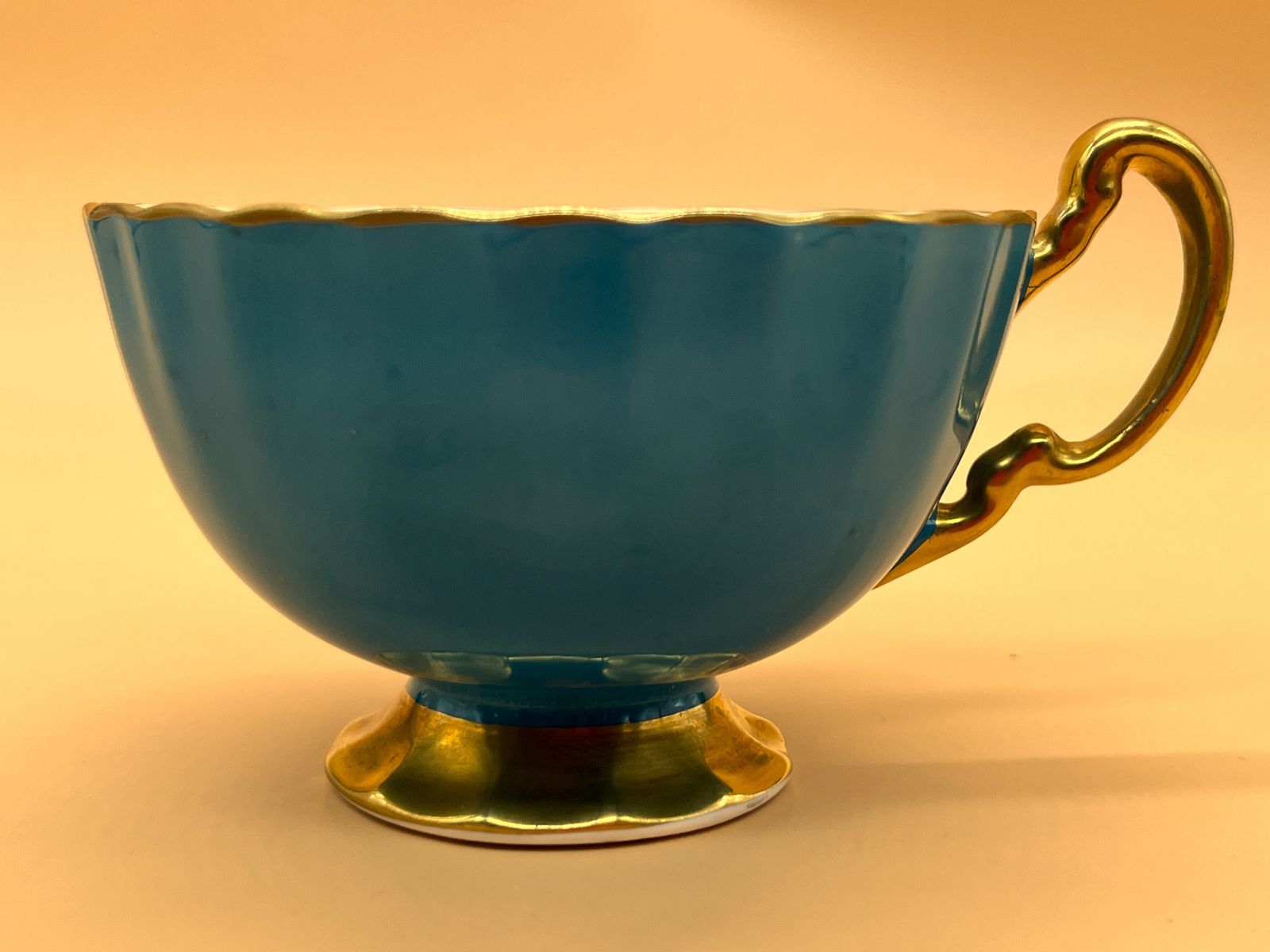 Aynsley China Orchard Gold Fruits Signed D Jones Oban Shape Turquoise And Gold Cabinet Tea Cup & Saucer Duo. 1034. photo furniture