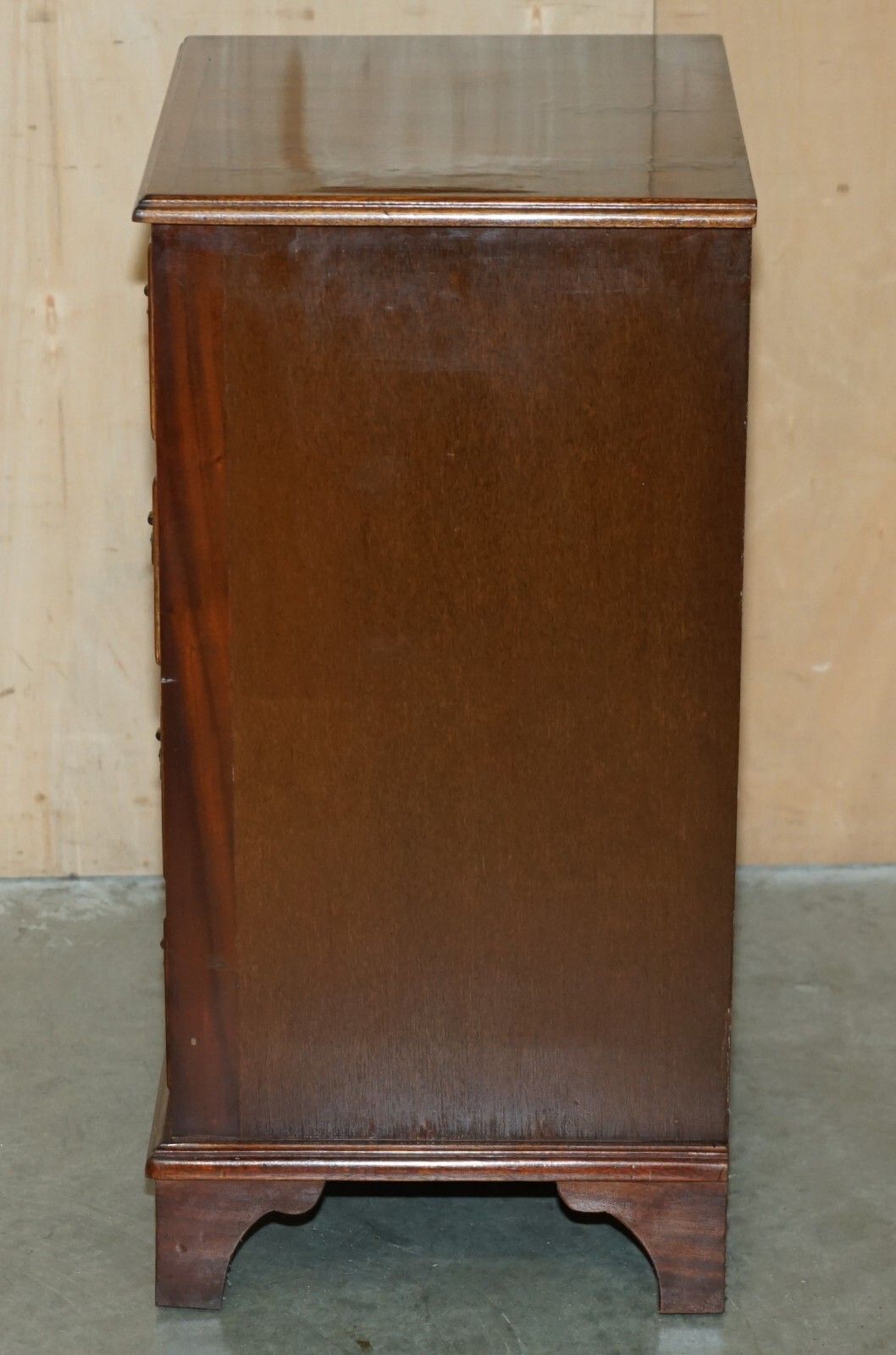 photo for sale Pair Of Restored French Polished Flamed Mahogany Side Table Chest Of Drawers