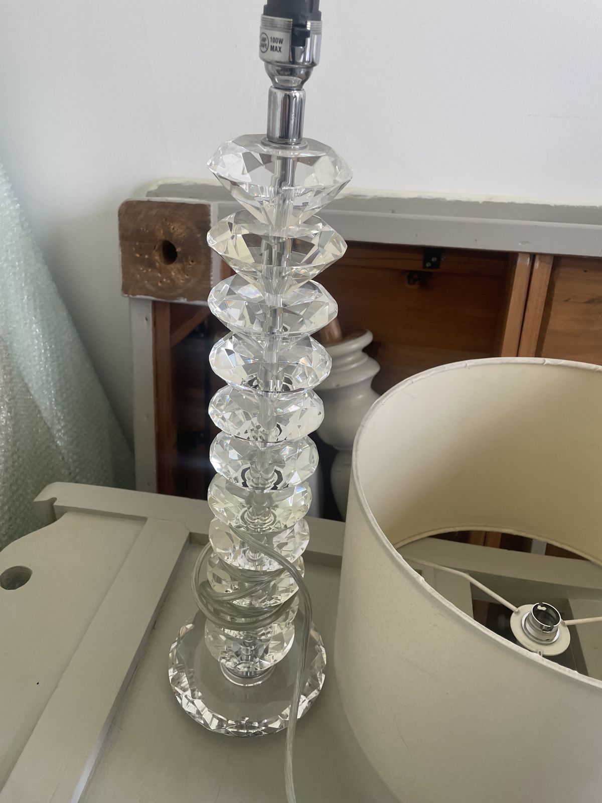 photo vinterior Crystal Glass Art Deco Style Lamp