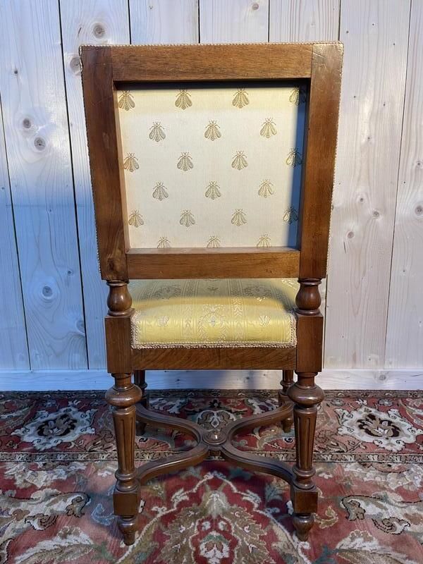 Suite De 6 Chaises Napoléon III En Noyer Et Tissu photo for sale
