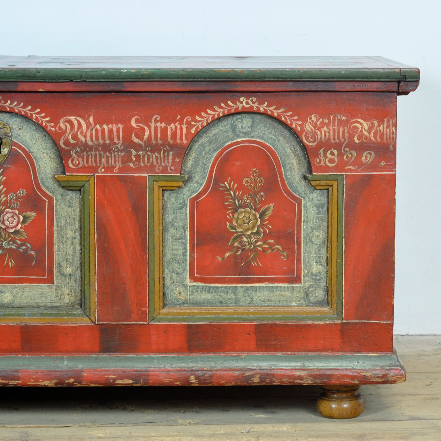 995.0 Folk Art Bridal Chest, Anno 1829 photo