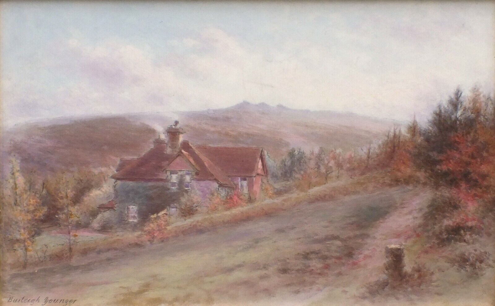 English Landscape Oil Painting Devon Landscape Signed Framed Victorian Original photo for sale
