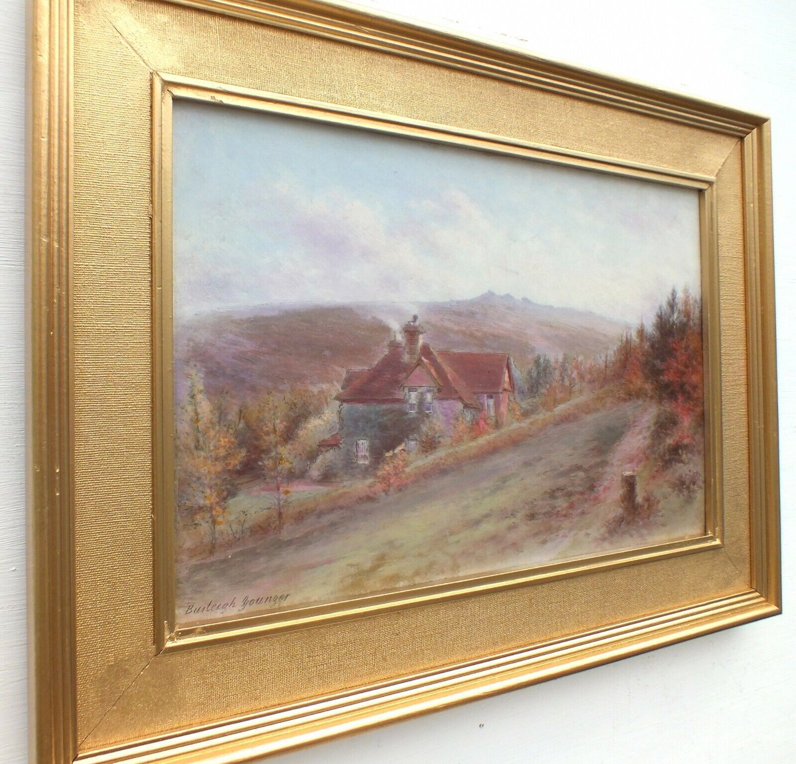 English Landscape Oil Painting Devon Landscape Signed Framed Victorian Original photo vintage