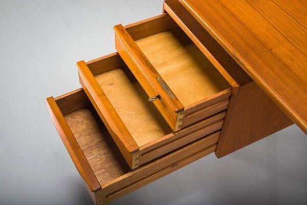 Danish Teak Desk By Peter Lovig Nielsen For Hedensted Mobelfabrik, 1974 photo vintage