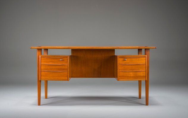 photo buy Danish Teak Desk By Peter Lovig Nielsen For Hedensted Mobelfabrik, 1974