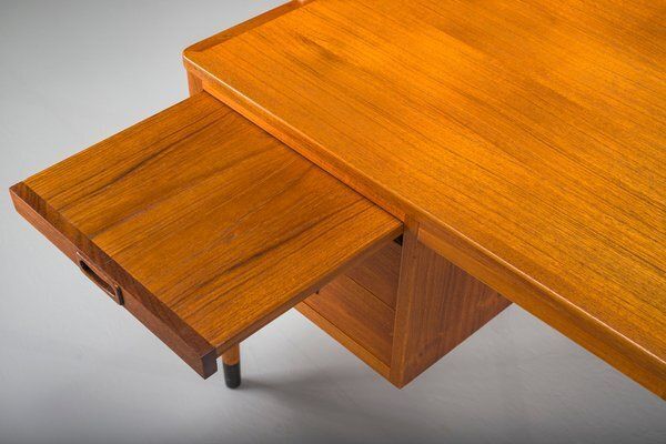 Scandinavian Modern Teak Writing Desk Attributed To H. Brockmann Petersen For Poul M. Jessen, 1960s photo furniture
