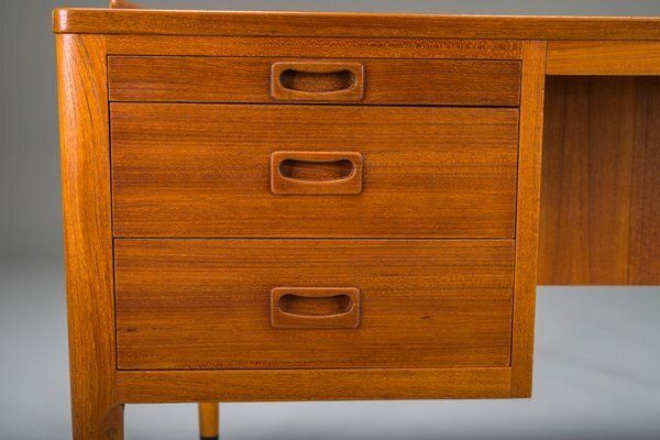 Scandinavian Modern Teak Writing Desk Attributed To H. Brockmann Petersen For Poul M. Jessen, 1960s photo for sale