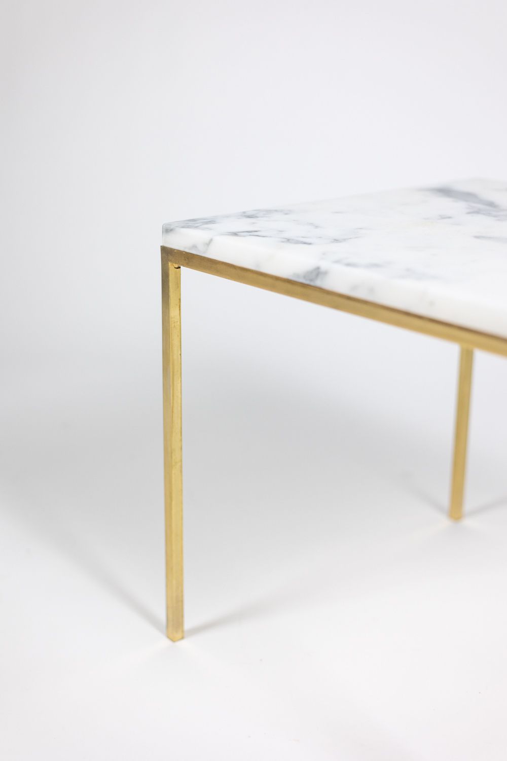 Pair Of End Tables In Marble And Gilded Bronze. 1970s. photo vintage