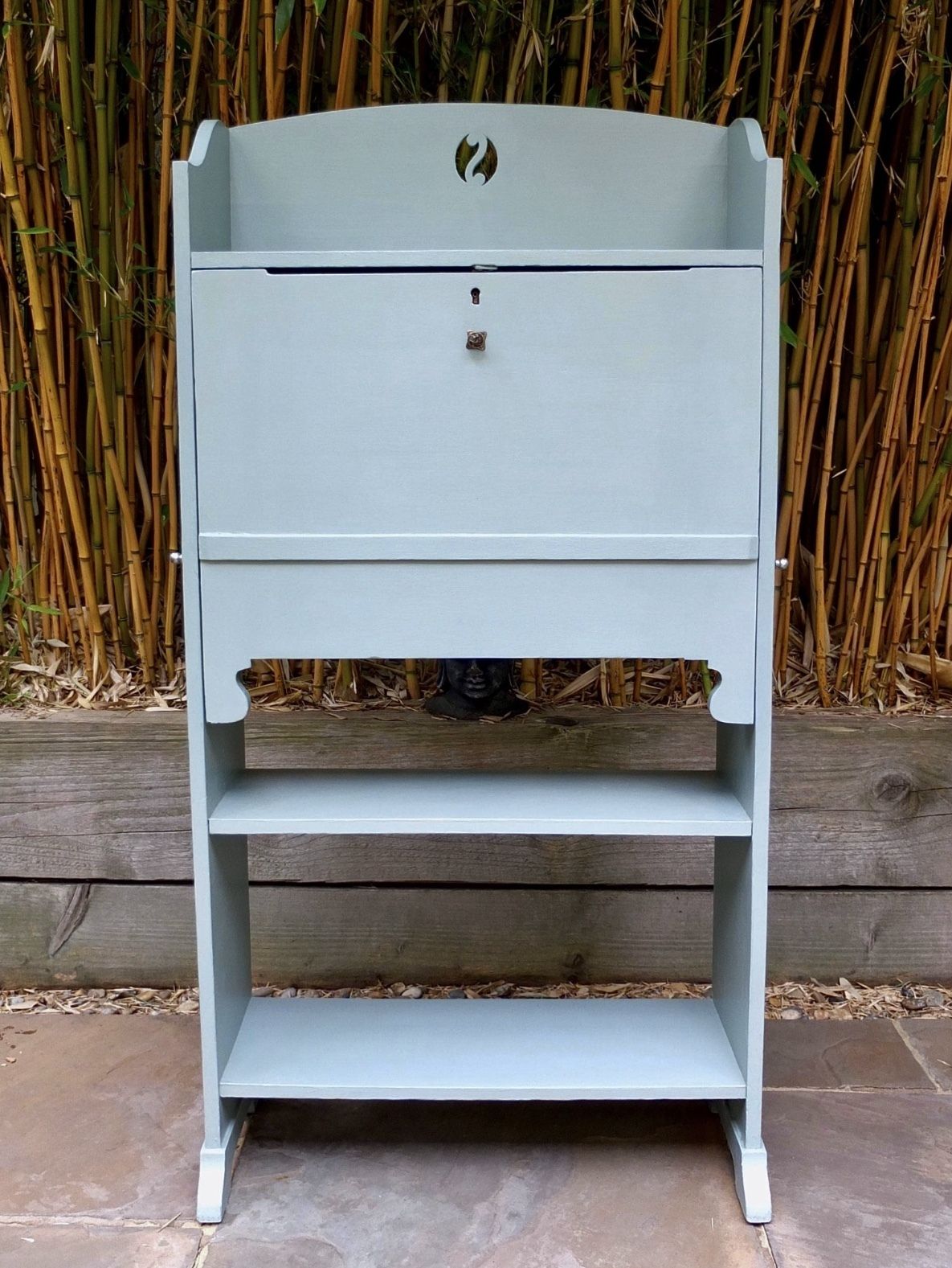 Vintage Blue Painted Wooden Bureau photo buy