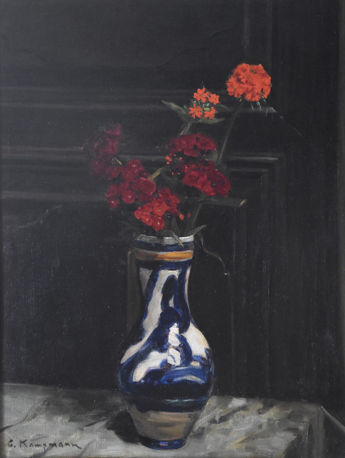 Gustav Kampmann, Vase Of Flowers (Circa 1910)