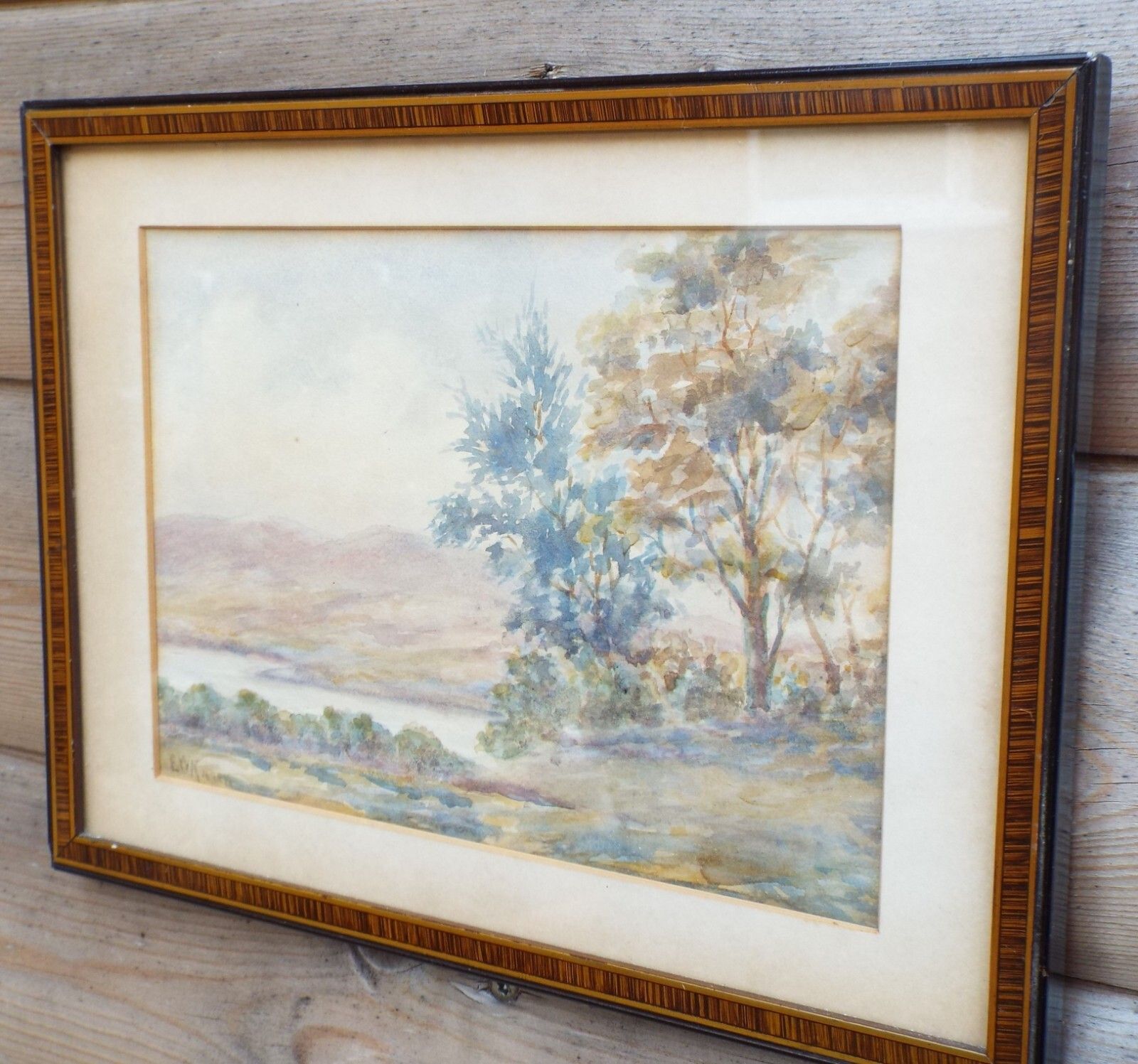 Antique Victorian Watercolour Landscape  Framed Painting Hale Lancashire photo 120.0
