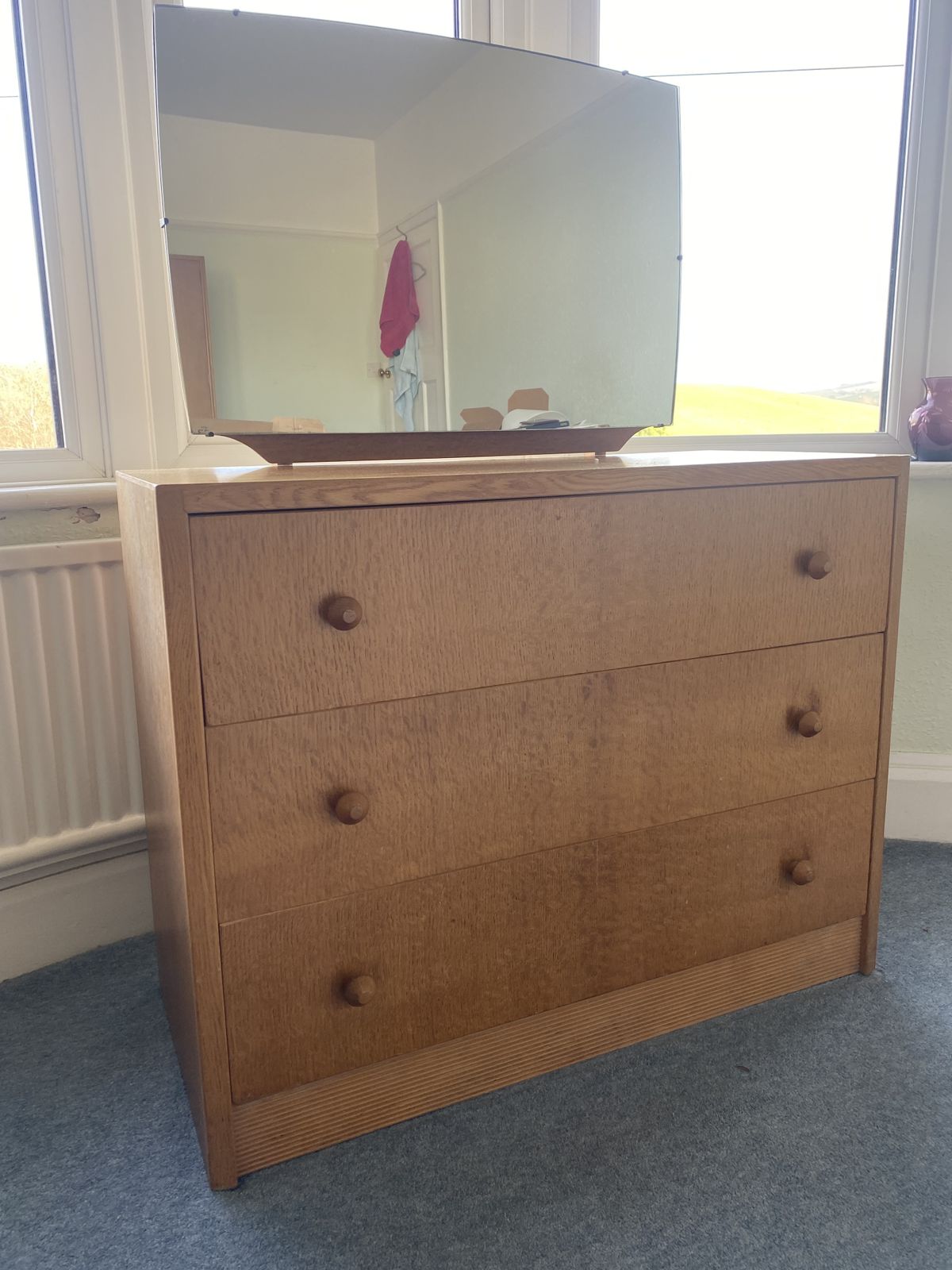 Vintage Mid Century Drawers With Mirror photo for sale
