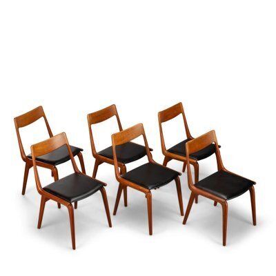 6090.0 Mid Century #370 Boomerang Chairs In Teak Attributed To E. Christensen For Slagelse, 1962, Set Of 6 photo