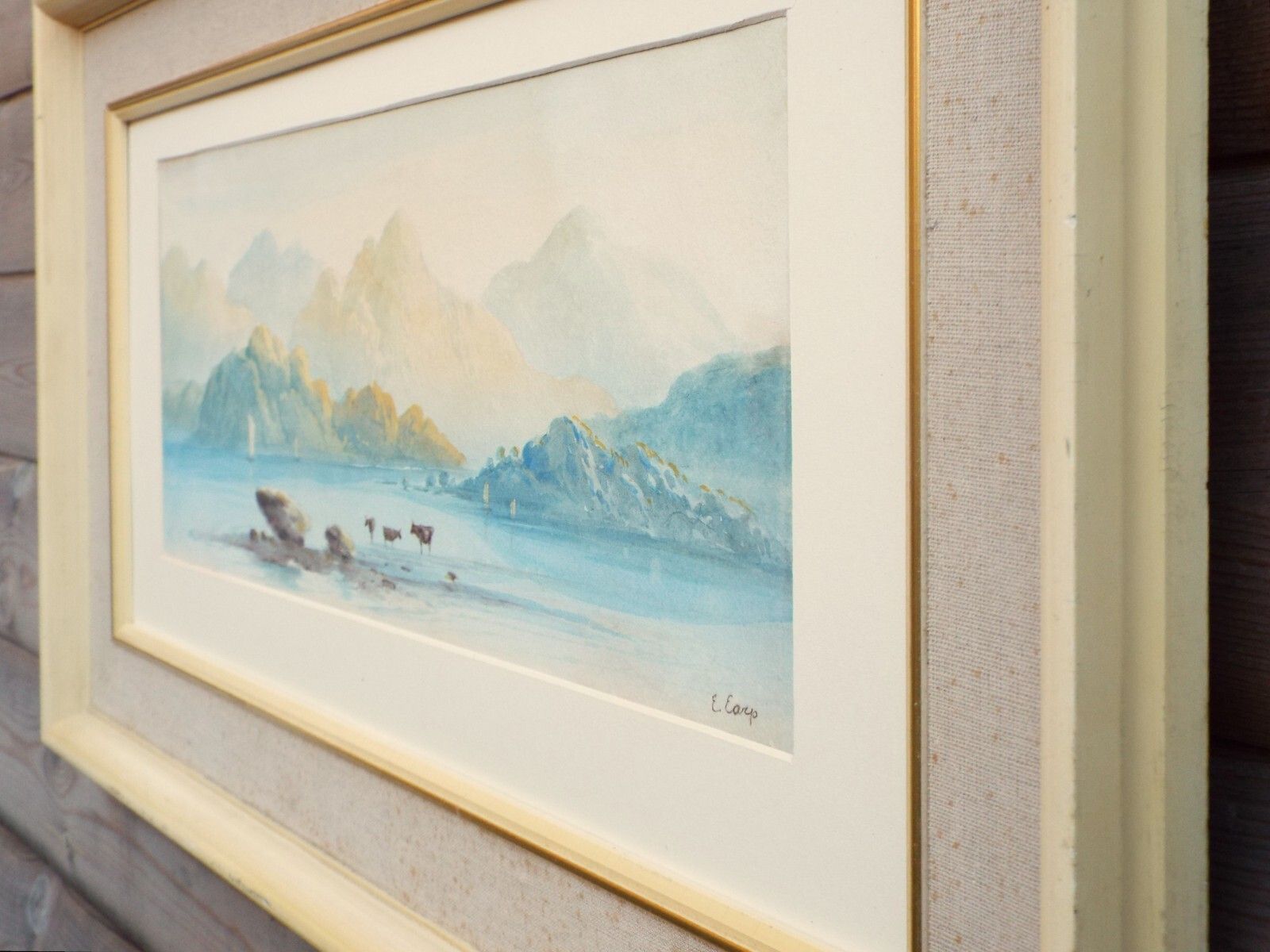photo furniture Victorian Watercolour, Framed Original Painting The Lake District By Edwin Earp