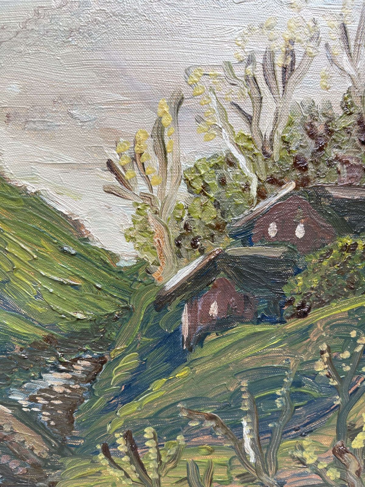Original Naive Oil Painting Landscape photo buy