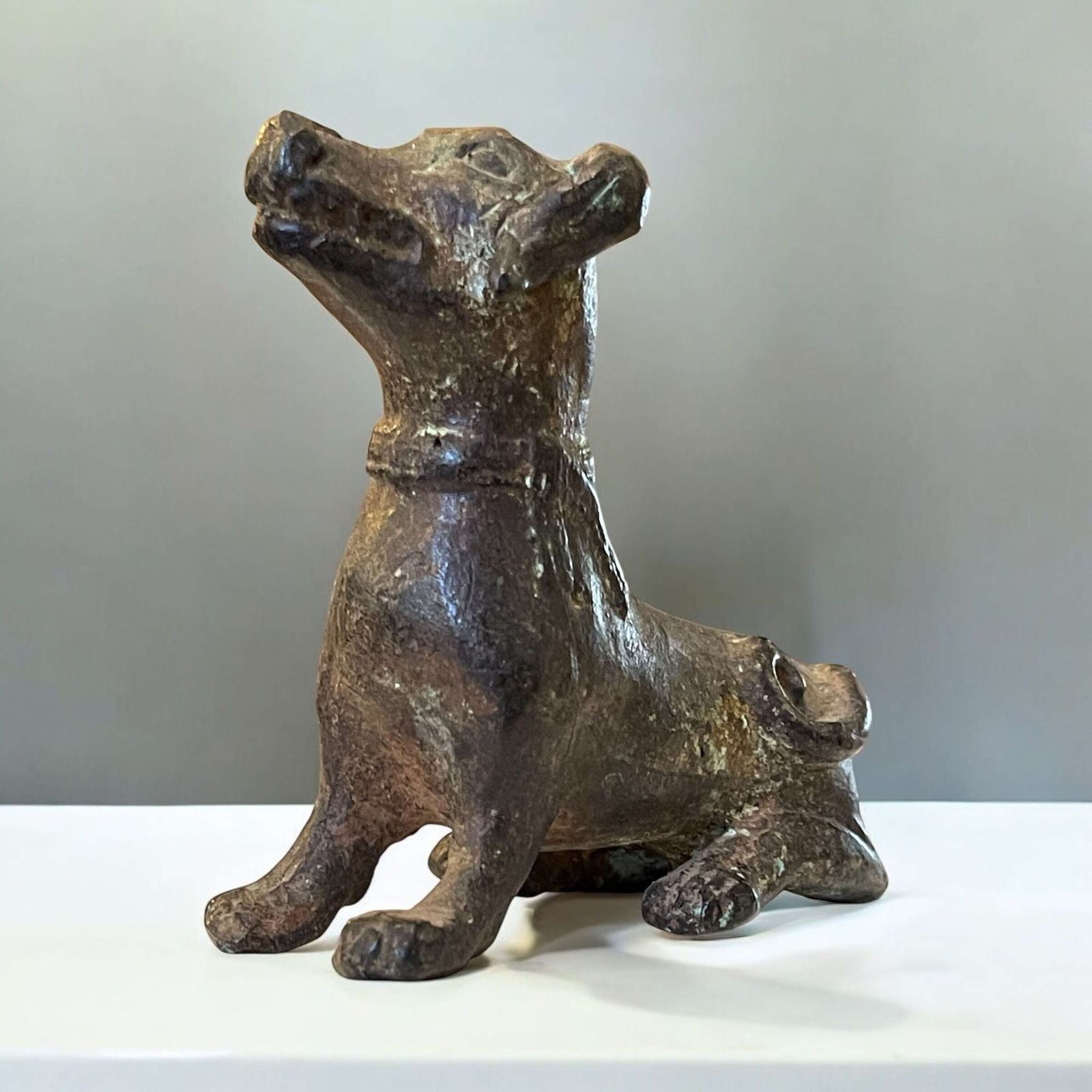 Antique Chinese Bronze Han Dynasty Style Dog photo furniture