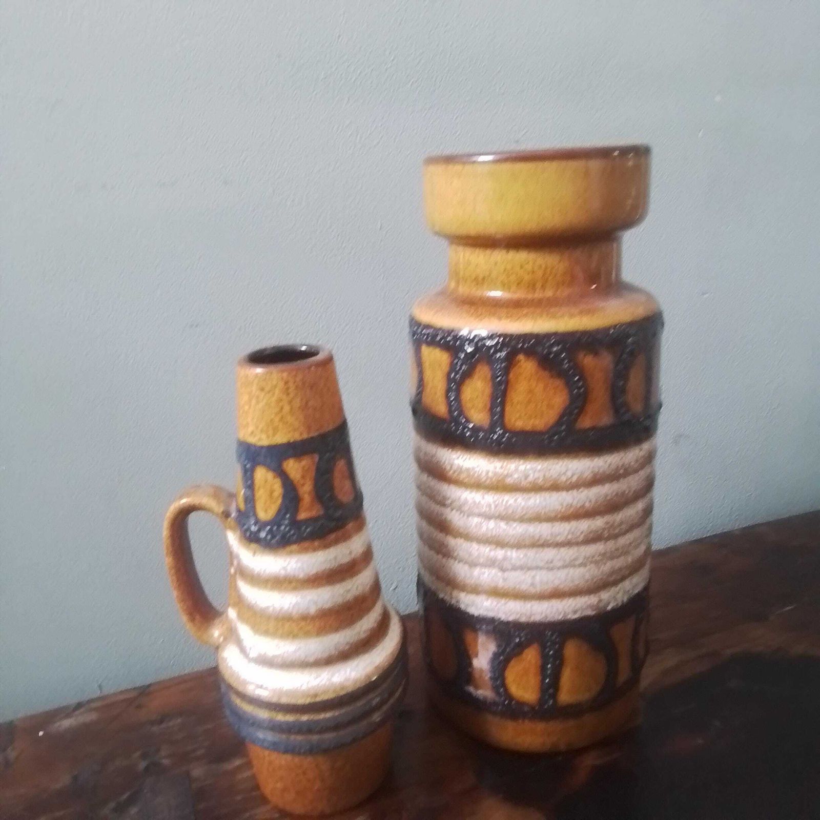 German Matching Set Of Ceramic Vases, Ceramic Vase, Mid Century Vases photo 90.0