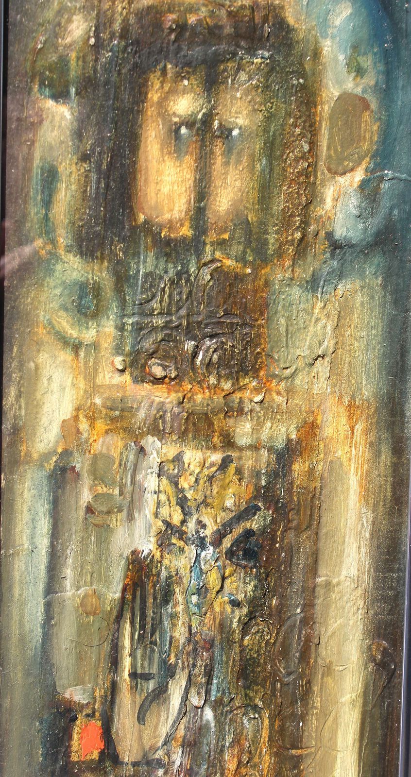 photo vintage 1960s North African Abstract Expressionist Canvas Painting