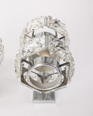 Vintage Crystal Wall Lamps From Kinkeldey, 1960s, Set Of 2 photo for sale