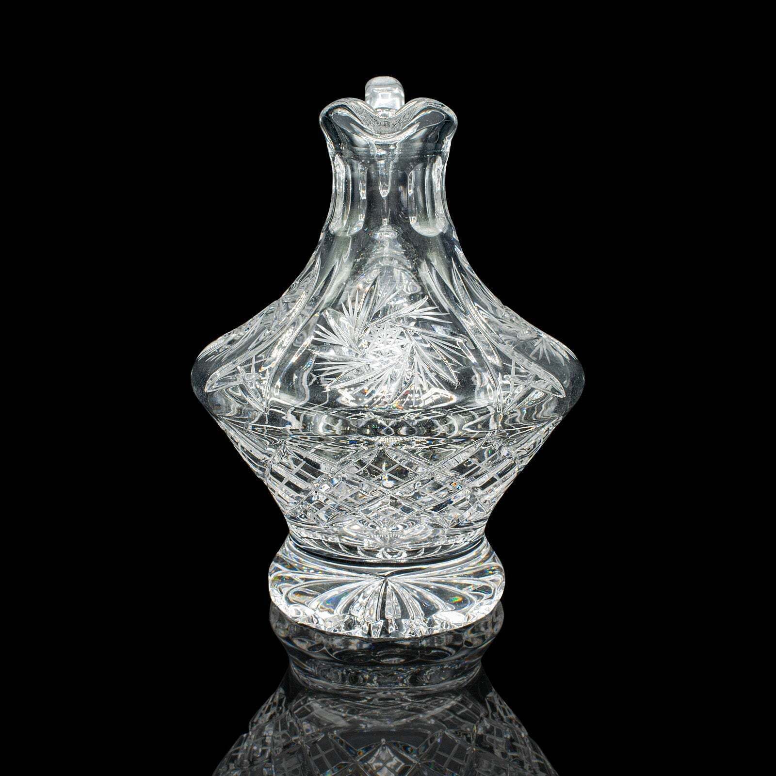 Vintage Cut Crystal Whiskey Waterer, English, Mid Century, Pouring Ewer, C.1950 photo furniture