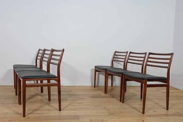 Mid Century Rosewood Dining Chairs By Erling Torvits For Sorø Stolefabrikta, Denmark, 1960s, Set Of 6 photo vinterior