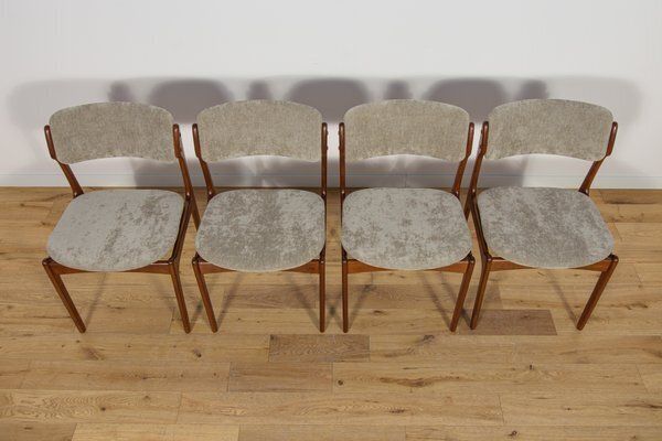 Mid Century Model 49 Dining Chairs In Teak By Erik Buch For Odense Machine Gunning, 1960s, Set Of 4 photo for sale