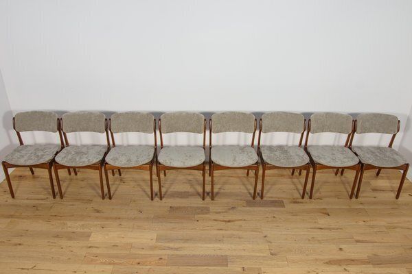 Mid Century Model 49 Dining Chairs In Teak By Erik Buch For Odense Machine Gunning, 1960s, Set Of 8 photo vinterior