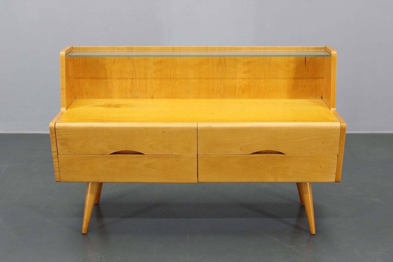 1960s Chest Of Drawers With Glass Shelf, Czechoslovakia photo furniture