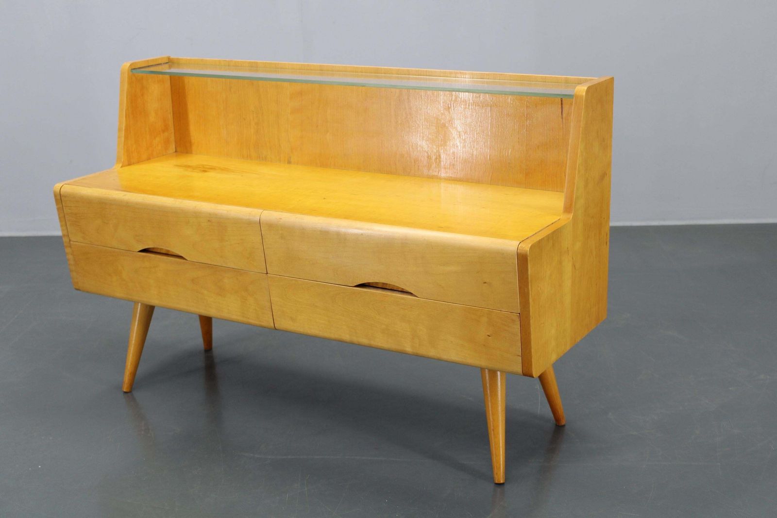 1960s Chest Of Drawers With Glass Shelf, Czechoslovakia photo 489.0