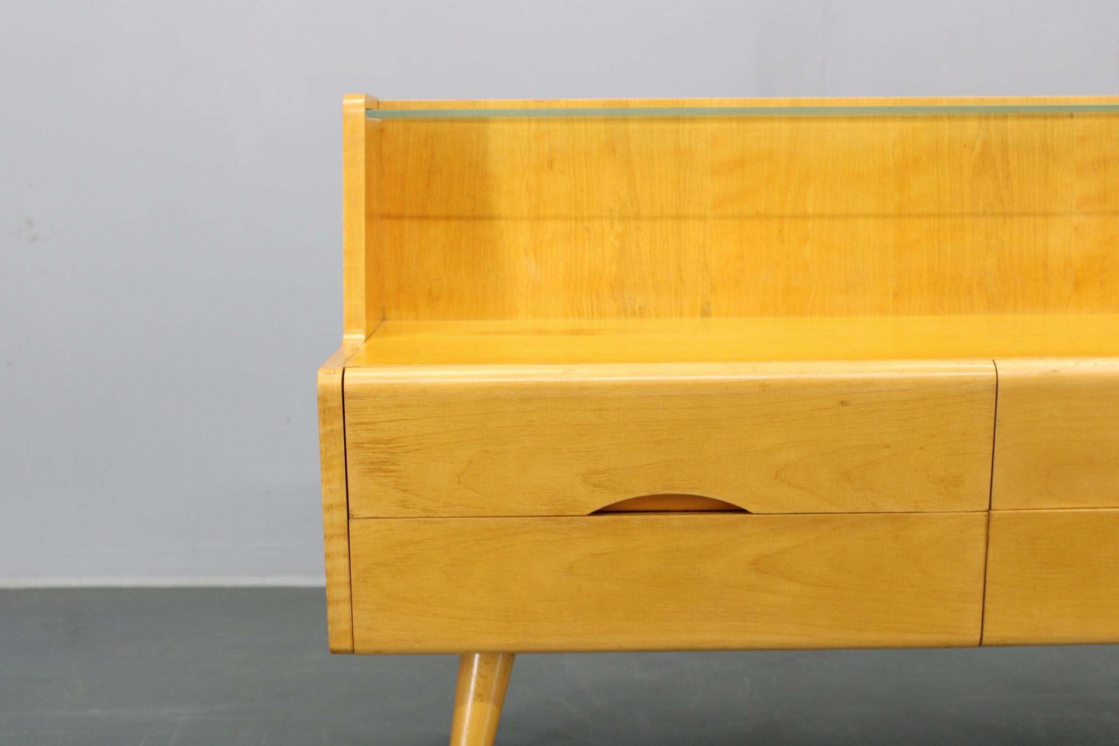 photo vinterior 1960s Chest Of Drawers With Glass Shelf, Czechoslovakia
