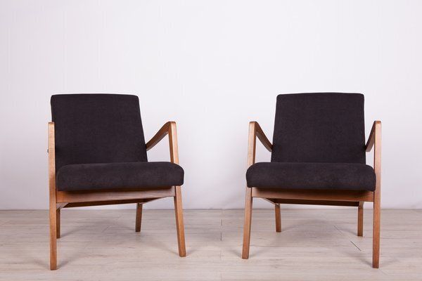 Set Of Type 300 138 Beech Armchairs From Bystrzyckie Furniture Factory, 1960s photo furniture
