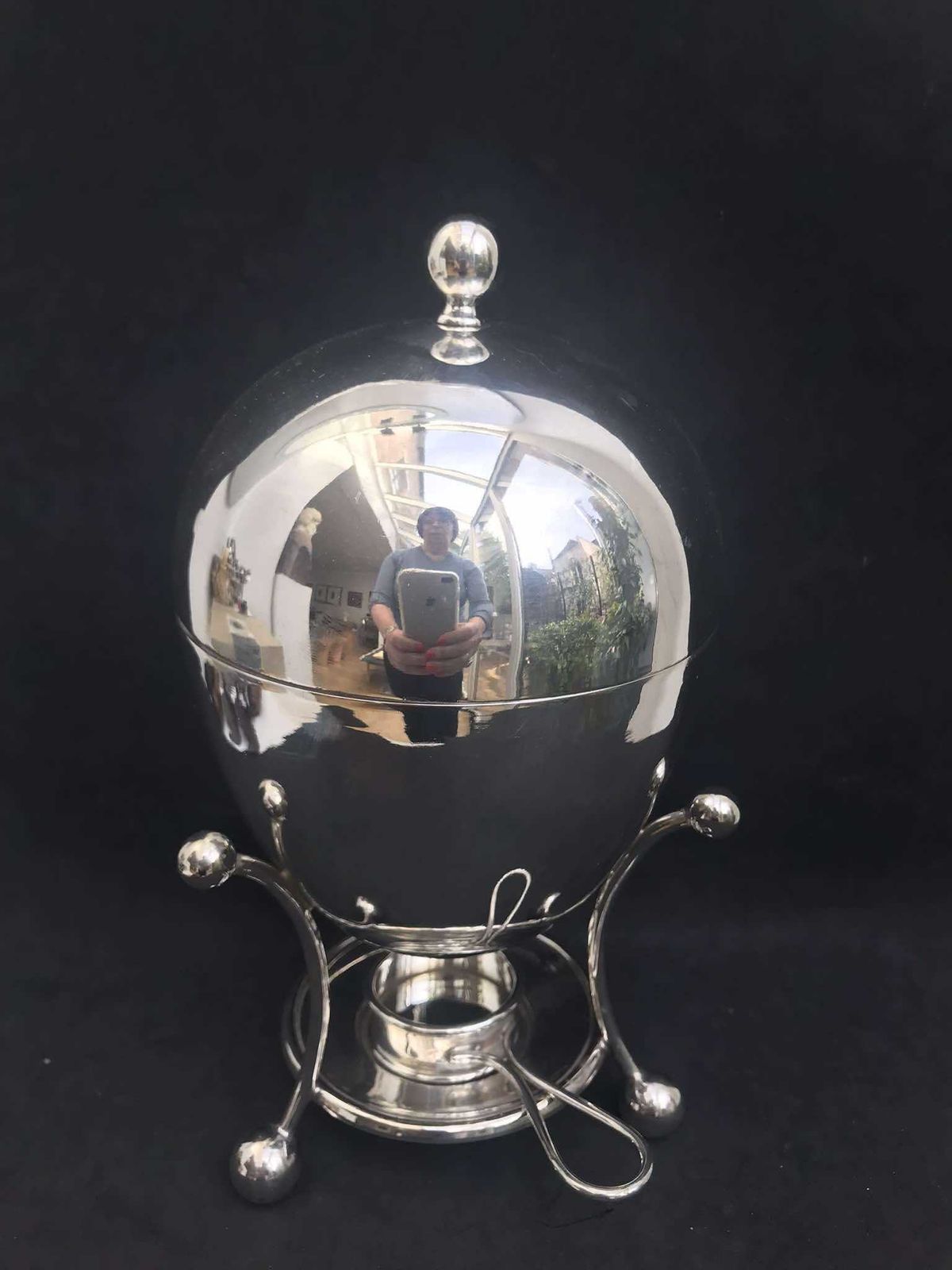 photo for sale Egg Holder Egg Coddler 19th Century Victorian Silver Plated Egg Cruet Breakfast Set 4 Egg Cup Stand Family Gift England Chic Cottage English
