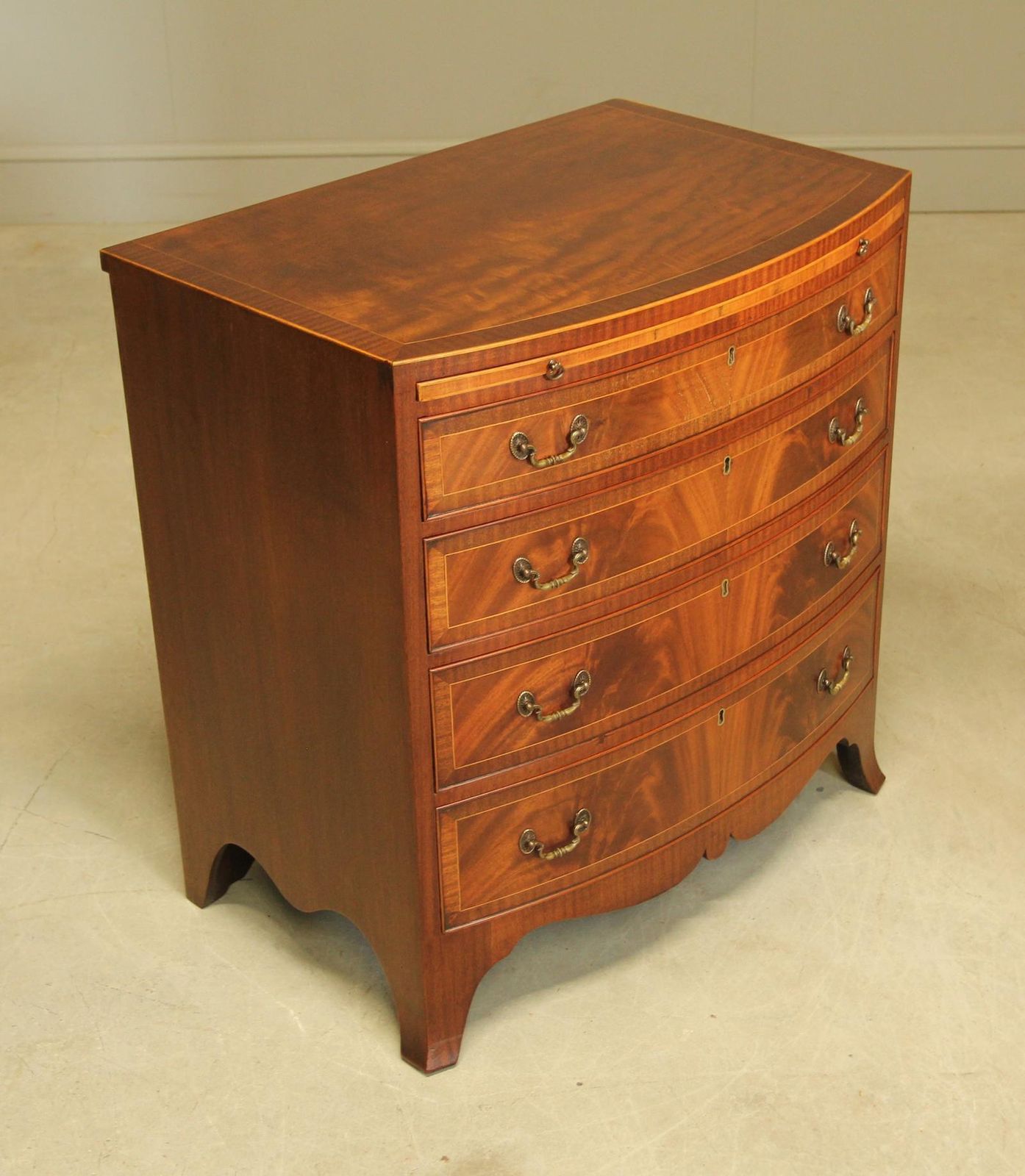 Early 20th Century Mahogany Bow Front Chest Of Drawers photo Furniture