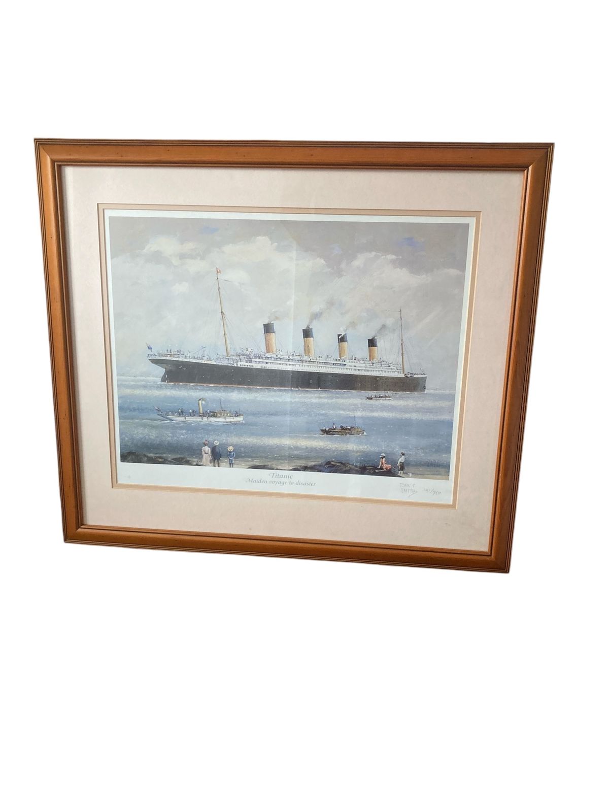 Signed Titanic Picture Of The Maiden Voyage To Disaster By John Smith 141/750