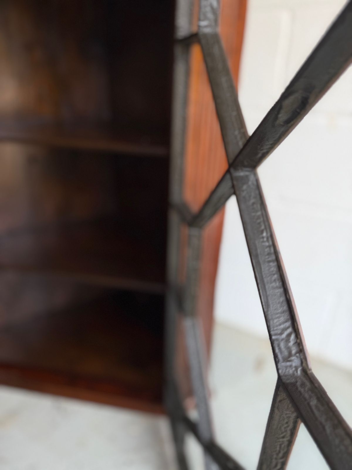 Late 19th Century Mahogany Antique Wall Hanging Corner Cabinet With Astragal Glazing photo Furniture
