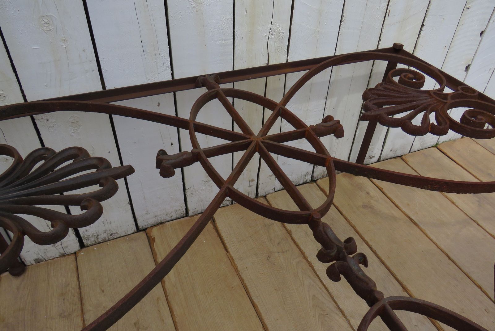 Antique French Grille Glass Top Coffee Table photo Furniture