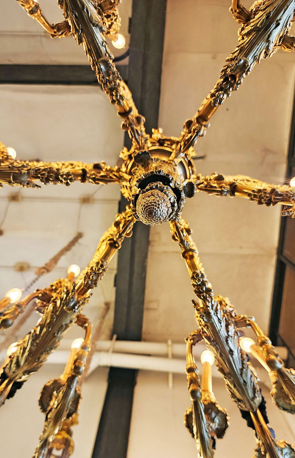 Late 19th Century French Napoleon III 24 Light Gilt Bronze Monumental Chandelier photo buy