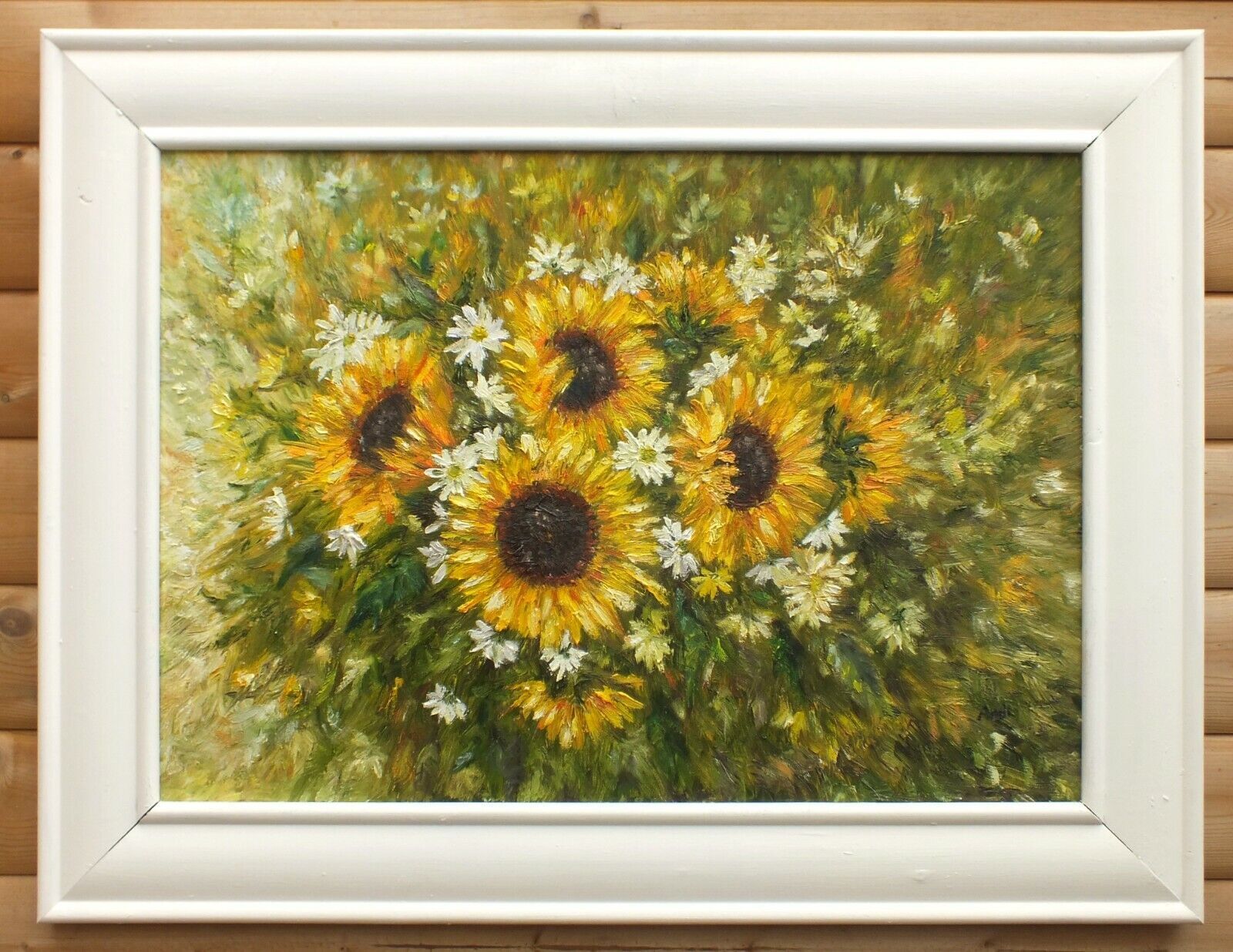 Sunflowers & Marguerites Original Flowers Floral Oil Painting Framed Andi  Lucas