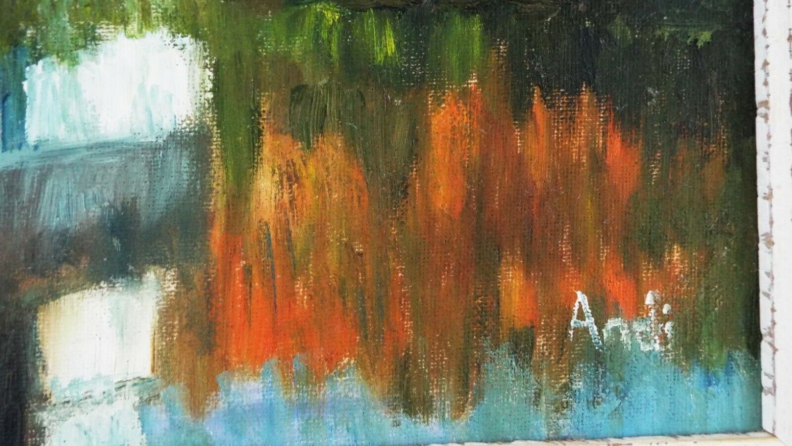 Vermont Church Autumn Forest Landscape Oil Painting Signed Framed Andi J Lucas photo 390.0