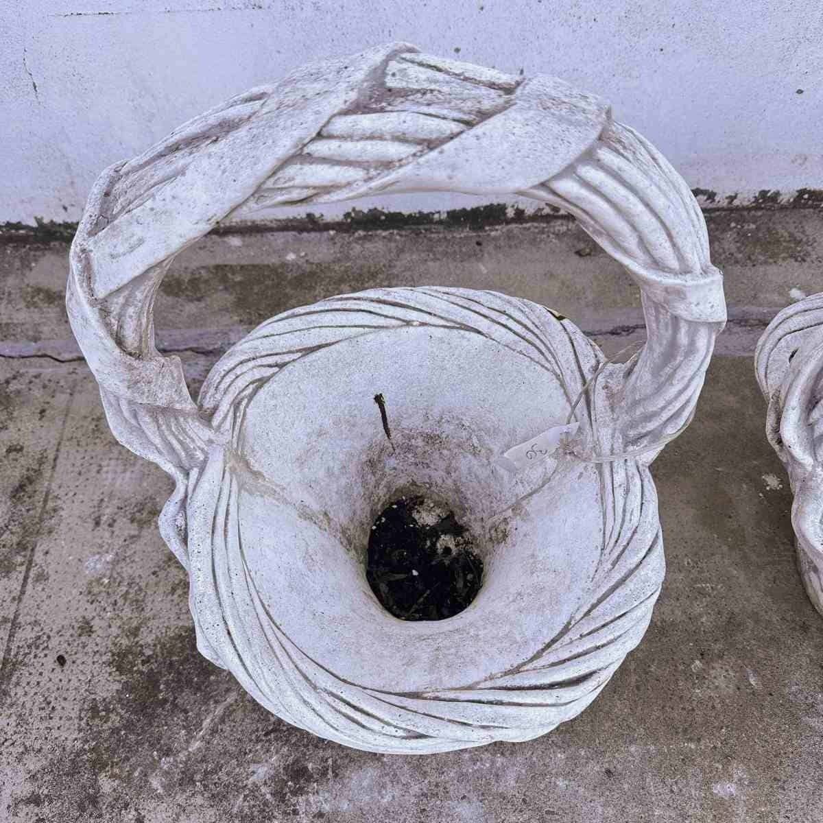 Decorative Weave Garden Basket Vase, 2 Pieces photo for sale