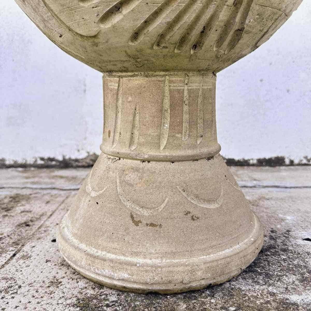 Terracotta Cup With Classic Motifs, Perfect For Decorating Interiors Or Gardens With An Antique Touch. photo for sale